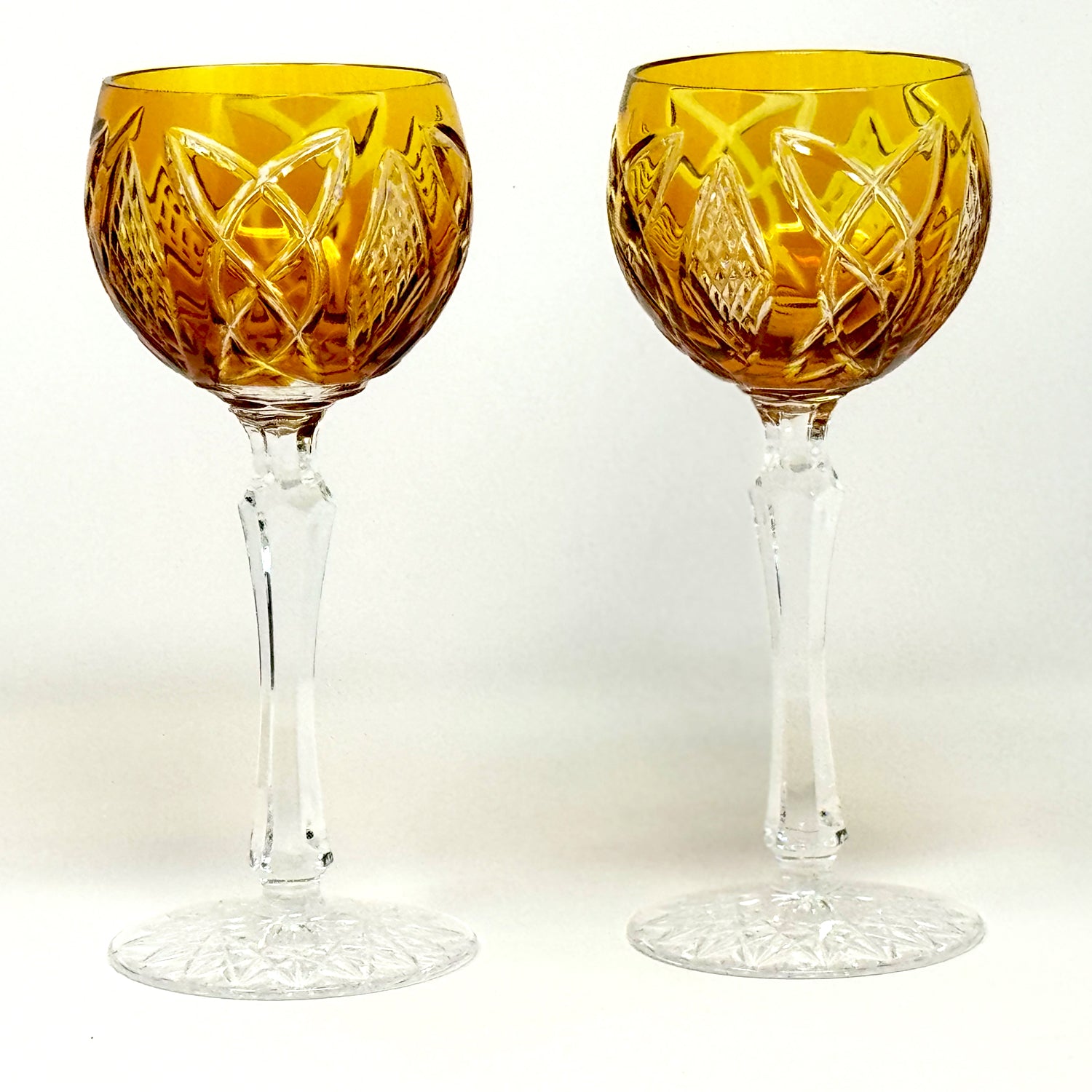 Amber Crystal Hock Wine Glass
