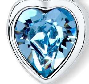 Claddagh Ring Pendant set with Aquamarine Blue Crystal