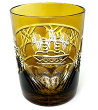 Load image into Gallery viewer, Amber Claddagh Crystal Whiskey Glass - Slightly Imperfect