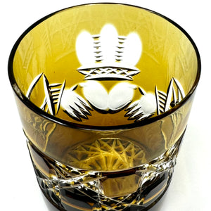 Amber Claddagh Crystal Whiskey Glass - Slightly Imperfect