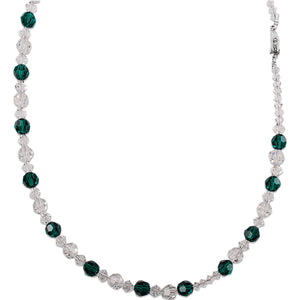 Crystal and Emerald Beaded Necklace (Short)