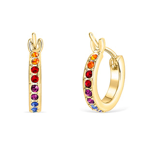 Rainbow Hoop Earrings - gold