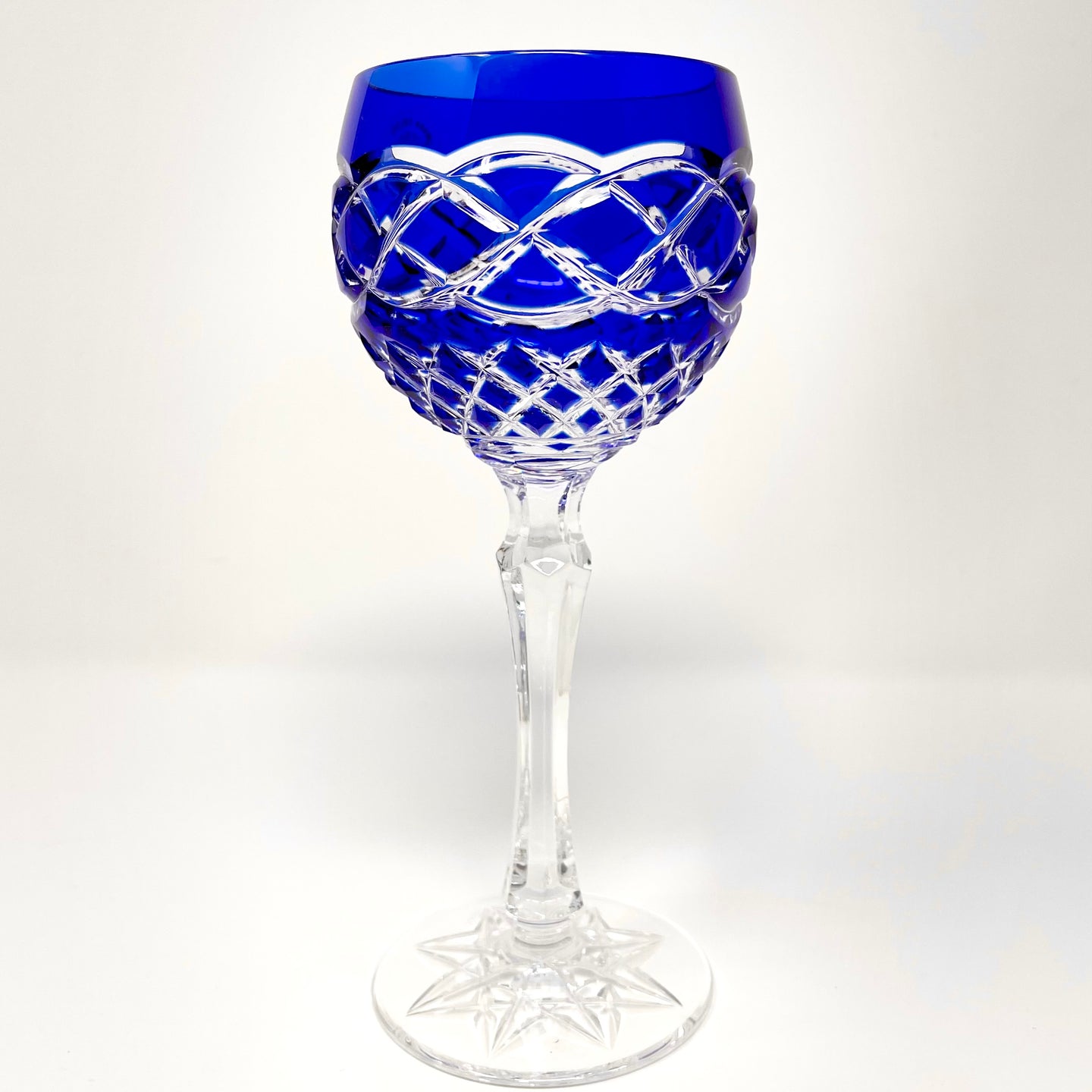 Blue Old Celtic Wine Hock Glass