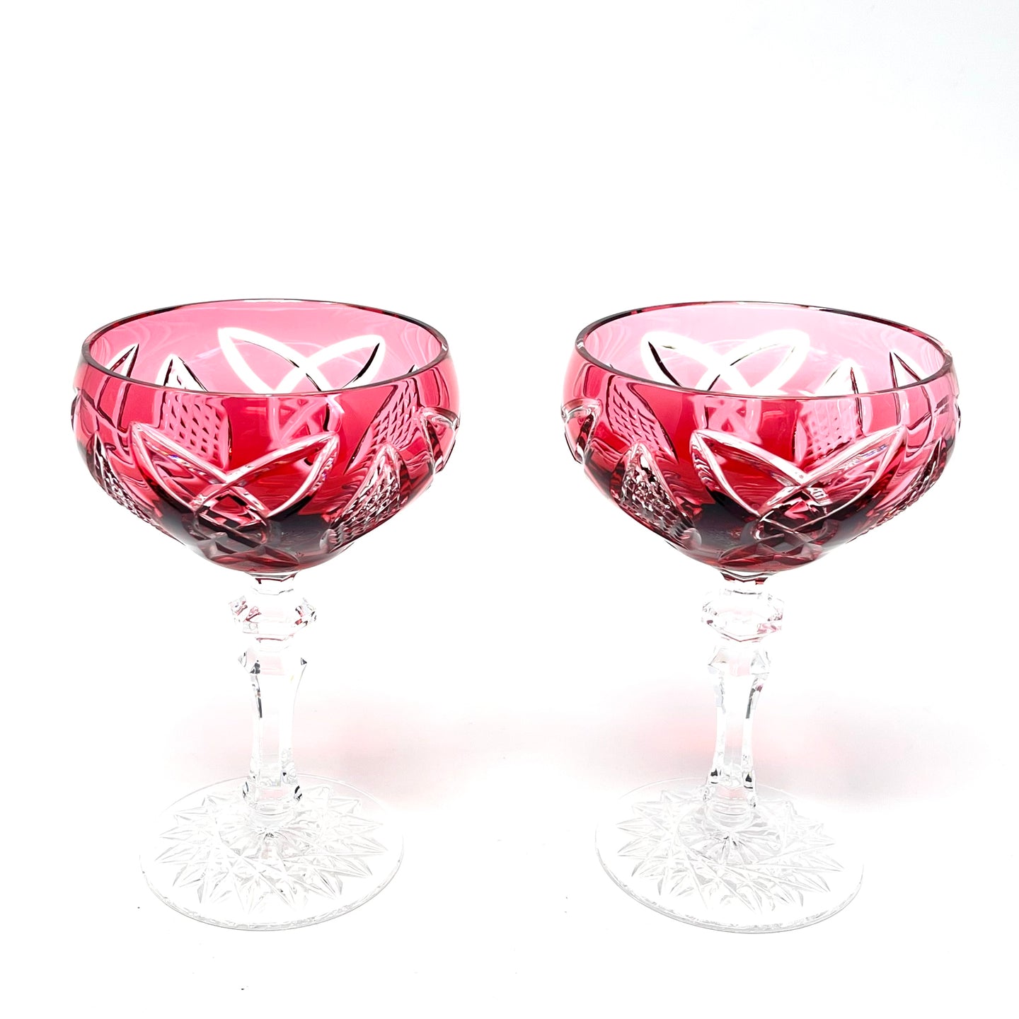 Red Celtic Saucer Champagne Glass - 50th Anniversary