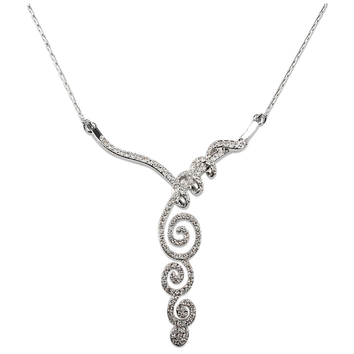Triple Spiral 'Elegance' Crystal Necklace