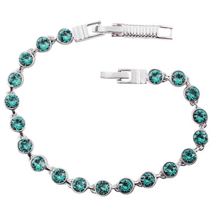 Turquoise Crystal Tennis Bracelet (Small)