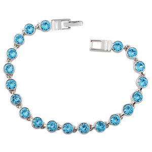 Aquamarine Blue Crystal Tennis Bracelet