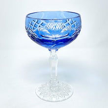Load image into Gallery viewer, Blue Shamrock Saucer Champagne Glass