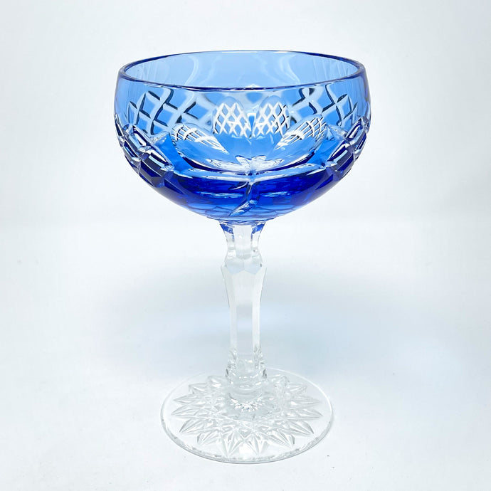 Blue Shamrock Saucer Champagne Glass