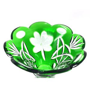 Green Shamrock Footed Centre Piece - 50th Anniversary Unique Piece